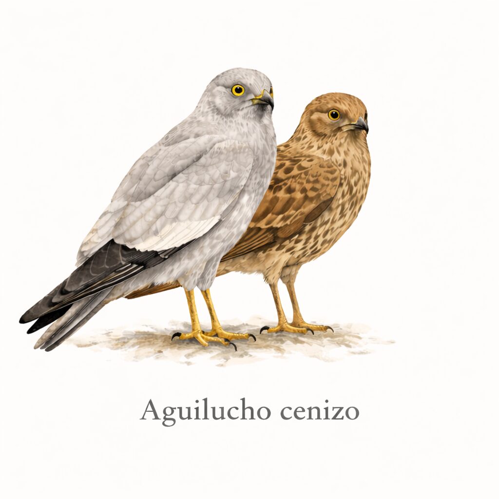 Aguiluchos en los campos de Amaya